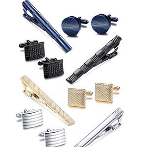 Tie Clips-Cufflinks Set Necktie Tie Bar